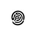 Biometrics vector icon line, outline. Black and white flat fingerprint for devices and applications.